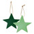 Enamel Wood Star Ornaments - Green