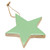 Enamel Wood Star Ornaments - Green