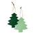 Enamel Wood Tree Ornaments - Green
