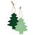 Enamel Wood Tree Ornaments - Green