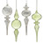 Finial Glass Ornament Set - Green Mist - Small