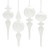 Finial Glass Ornament Set - White - Small