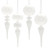 Finial Glass Ornament Set - White - Large