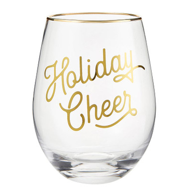 Stemless Wine Glass - Holly Jolly Tipsy Merry - Santa Barbara Design Studio