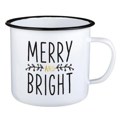 Merry & Bright Christmas Tumbler Cup with Handle