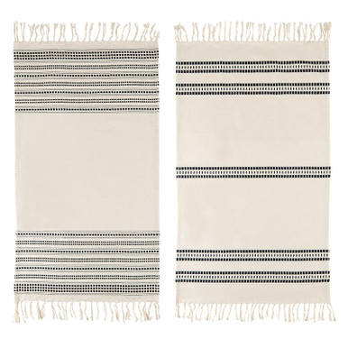 Knit Dish Towel - Ivory/Black - Santa Barbara Design Studio