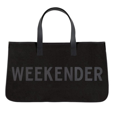 D3712 Weekend Vibes Tote Bag Black Canvas Tote Weekender