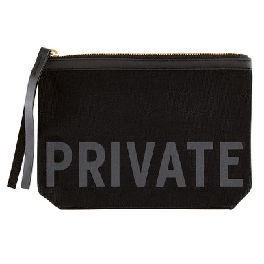 Hold Everything L1626 Black Canvas Pouch - Private - Black