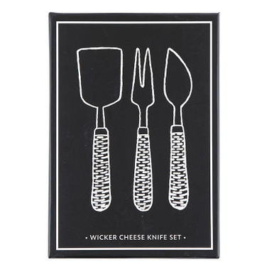 Santa Barbara Matte Black Cheese Knives Book Box