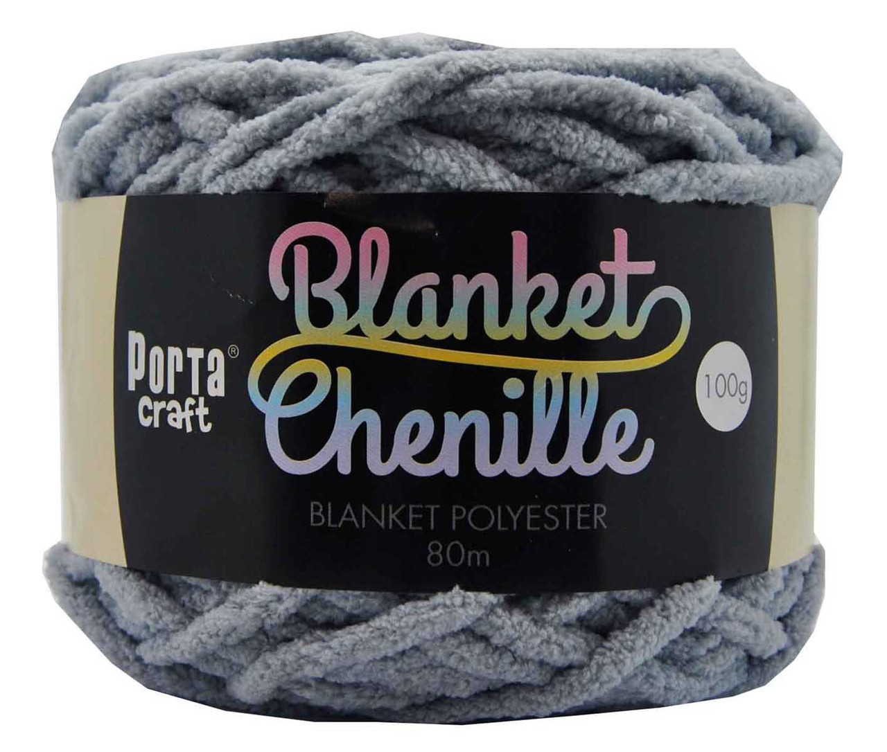 Chenille Blanket Yarn 100g 80m 12ply Grey (Product # 151372) - Craft Vault