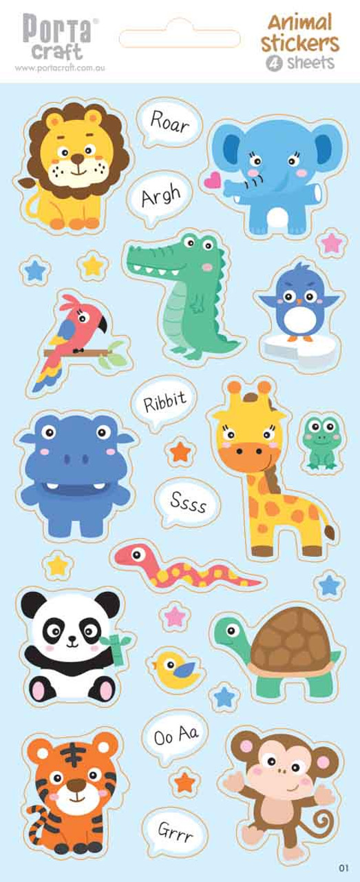 Cartoon animal stickers • The Printables