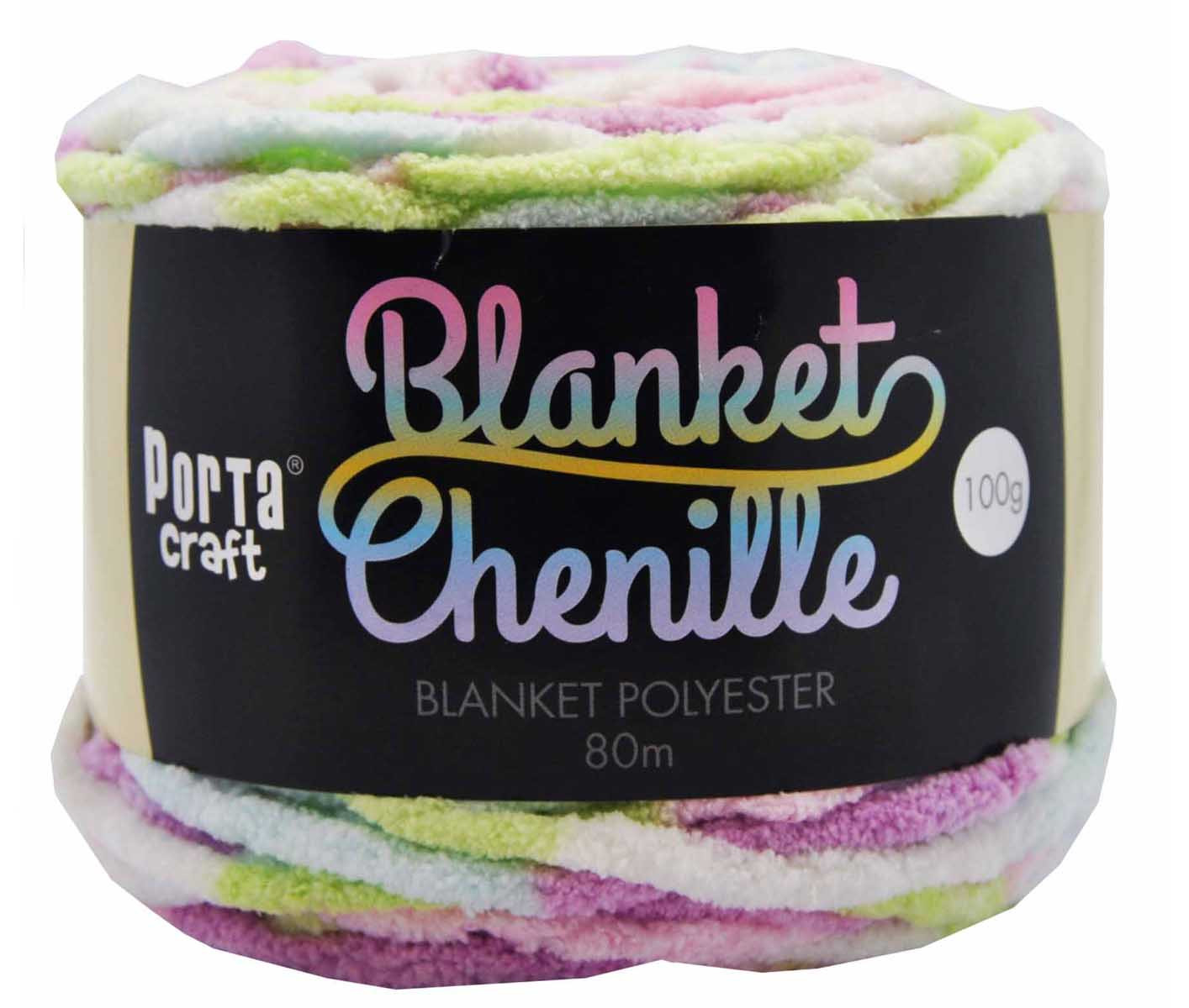 Chenille Blanket Yarn 100g 80m 12ply Pastel Rainbow (Product 151310