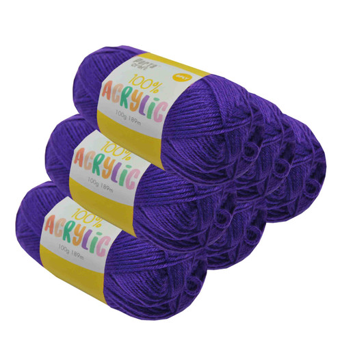 Acrylic Yarn 100g 189m 8ply Violet (Product # 093221)