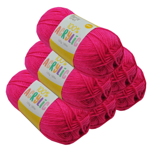 Acrylic Yarn 100g 189m 8ply Hot Pink (Product # 093283)