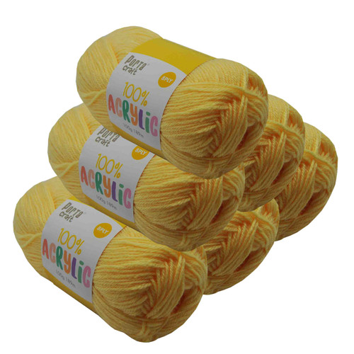 Acrylic Yarn 100g 189m 8ply Lemon (Product # 122570)