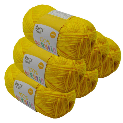Acrylic Yarn 100g 189m 8ply Hi Viz Yellow (Product # 122594)