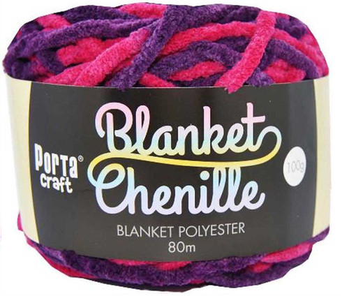 Chenille Blanket Yarn 100g 80m 12ply Magenta (Product # 151242)