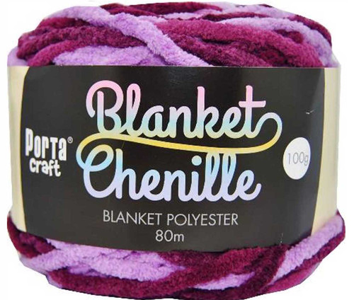 Chenille Blanket Yarn 100g 80m 12ply Purple Camo (Product # 151280)