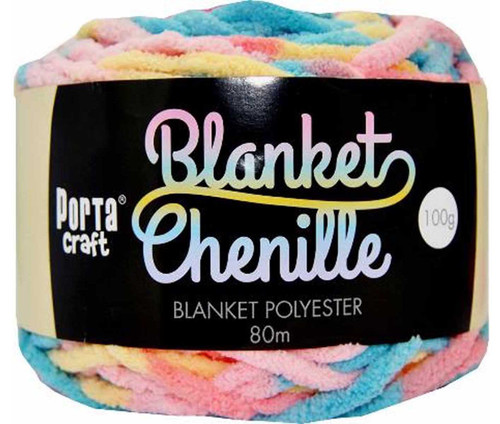 Chenille Blanket Yarn 100g 80m 12ply Rainbow Paddle Pop (Product # 151297)
