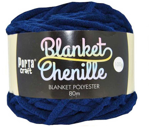Chenille Blanket Yarn 100g 80m 12ply Dark Blue (Product # 151426)