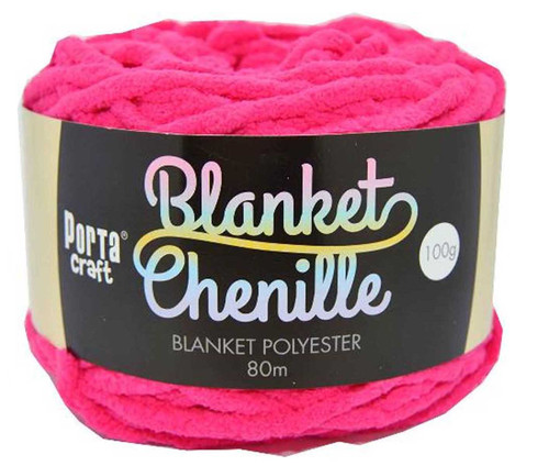 Chenille Blanket Yarn 100g 80m 12ply Hot Pink (Product # 151471)