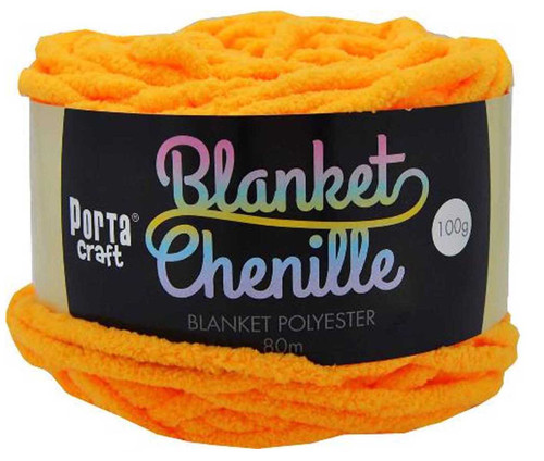 Chenille Blanket Yarn 100g 80m 12ply Orange (Product # 151501)