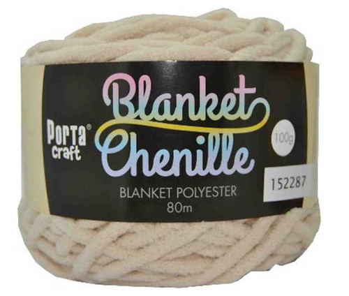 Chenille Blanket Yarn 100g 80m 12ply Ivory (Product # 152287)
