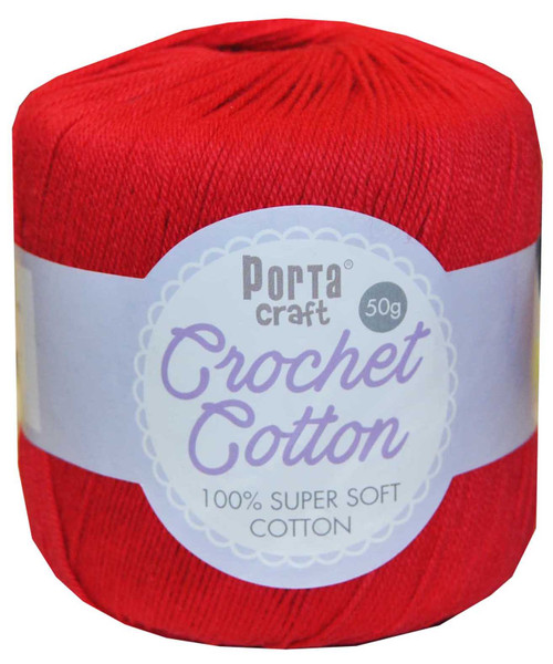 Crochet Cotton 50g 145m 3ply Post Box Red (Product # 156568)