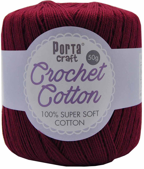 Crochet Cotton 50g 145m 3ply Burgundy (Product # 156575)