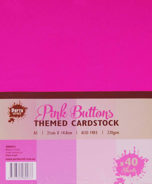 Colour Block A5 220gsm 40pk Pink Buttons (Product # 089033)