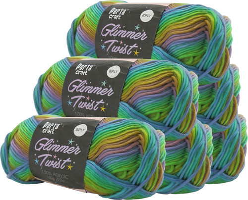 Glimmer Twist Yarn 100g 222m Neon (Product # 161586)