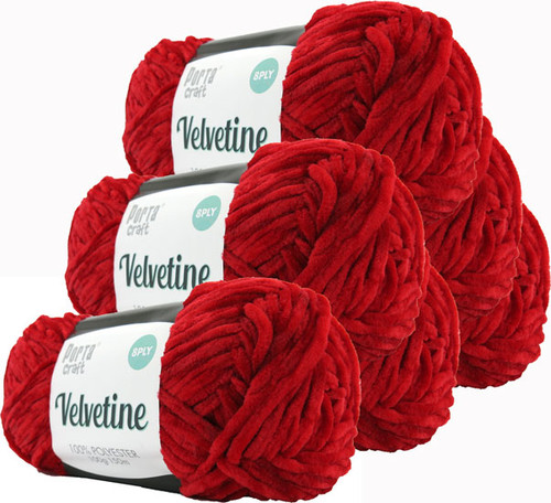 Velvetine Yarn 100g 150m Red (Product # 163481)