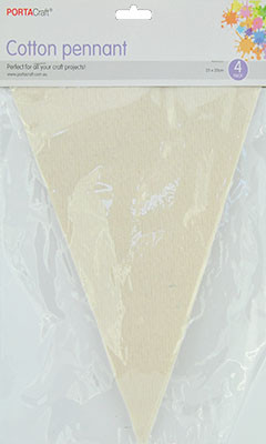 Cotton Pennants 200x250mm 4pk Triangle (Product # 138366)