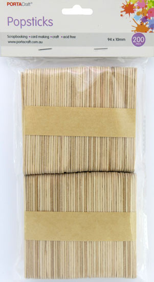 Popsticks 94x10mm Medium 200 pieces Natural (Product # 162460)