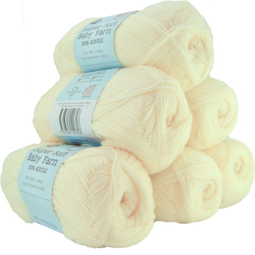 Super Soft Baby Acryl Yarn 420m 4ply Cream (Product # 142318)