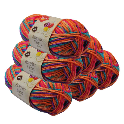 Rainbow Acryl Yarn 100gm 189m 8ply Fruit Loops (Product # 152430)
