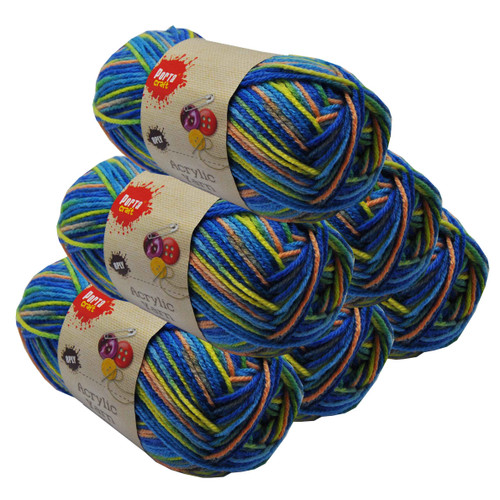 Rainbow Acryl Yarn 100gm 189m 8ply Paddle Pops (Product # 152447)