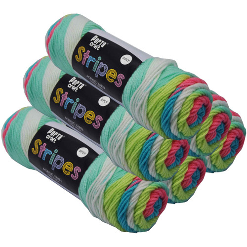 Stripes Acryl Yarn 100g 188m 8ply Candy (Product # 153130)
