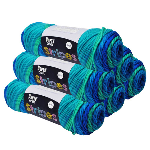 Stripes Acryl Yarn 100g 188m 8ply Cool (Product # 153208)