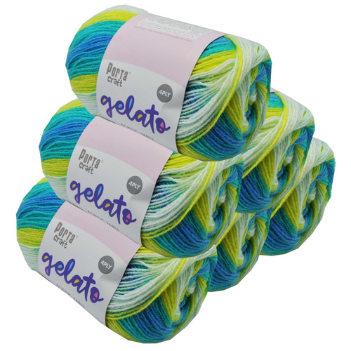 Gelato Acryl Yarn 100g 360m 4ply Lemon Swirl (Product # 153284)