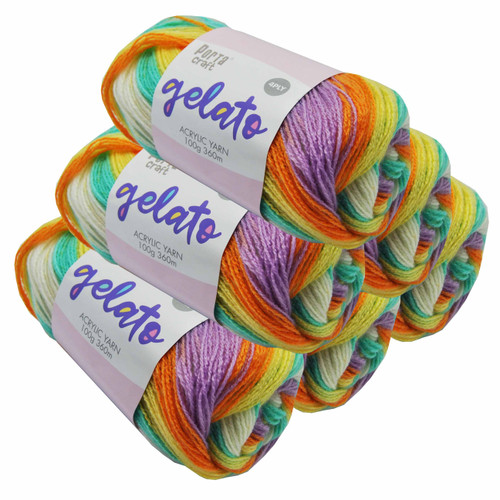Gelato Acryl Yarn 100g 360m 4ply Tutti Frutti (Product # 153314)