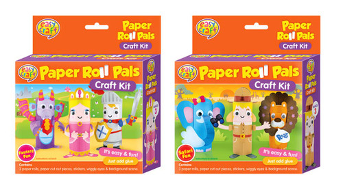 Paper Roll Craft Kit 3pk Pals 2 Assorted (Random Picked) Designs (Product # CR0378)