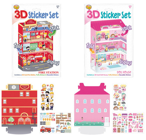 Sticker Kit 3D Scene 2 Assorted (Random Picked) Designs (Product # 159965)
