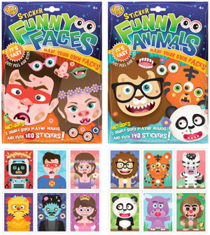 Sticker Kit Funny Faces 2 Assorted (Random Picked) Designs (Product # CR0179)