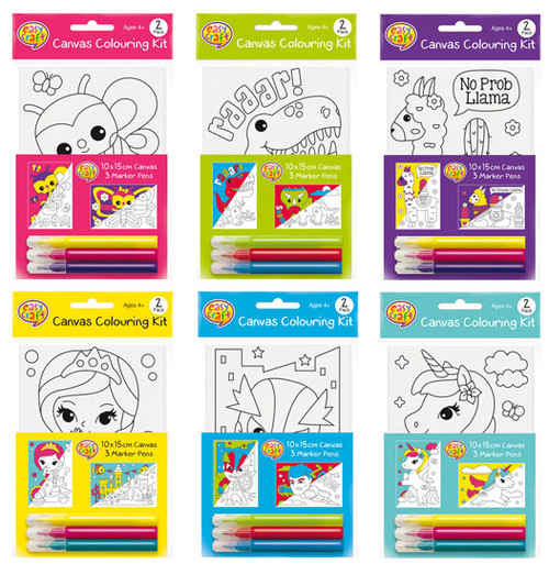 Colour In Canvas Kit 6 Assorted (Random Picked) Designs (Product # 160558)