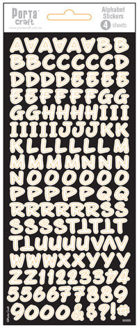 Alpha Stickers Fun White 4 Sheets (Product # 135501)