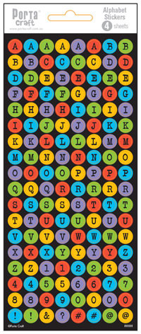 Alpha Stickers Buttons Multi Colour 4 Sheets (Product # 135525)