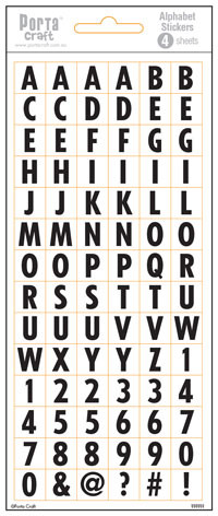 Alpha Stickers Block Black 4 Sheets (Product # 135600)