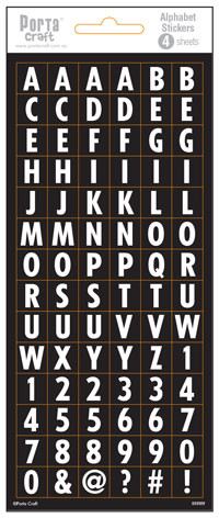 Alpha Stickers Block White 4 Sheets (Product # 135617)