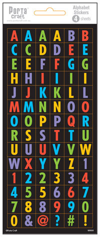 Alpha Stickers Block Multi Colour 4 Sheets (Product # 135624)